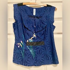 Anthropologie Floreat Floral Embroidered Top